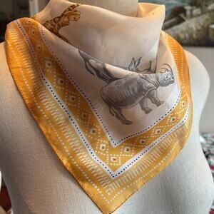 Symphony Yellow and White Zebra safari Made in Italy Scarf